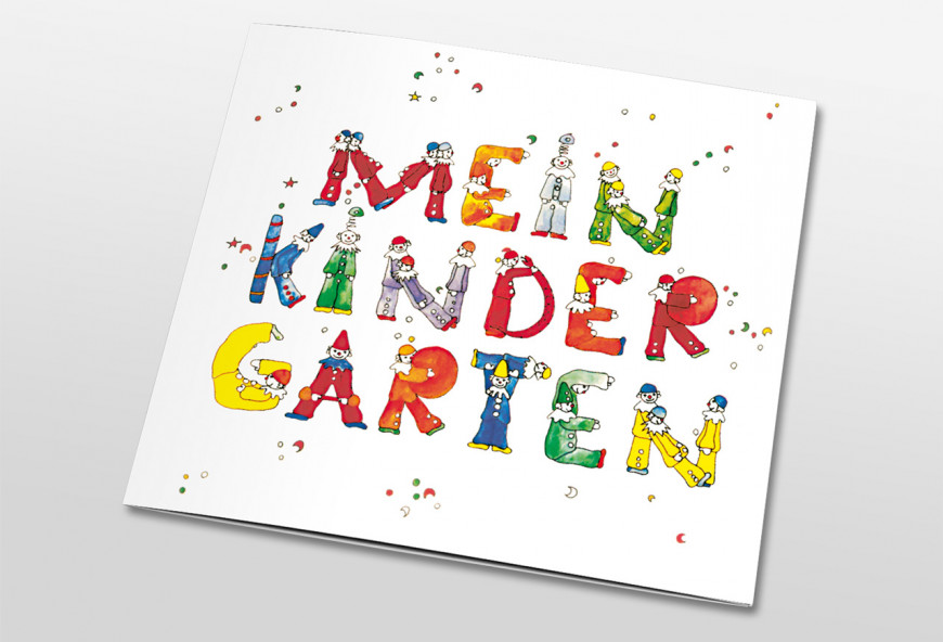 Schul- und Kindergartenmappe dreiteilig geklebt Motiv Mein Kindergarten