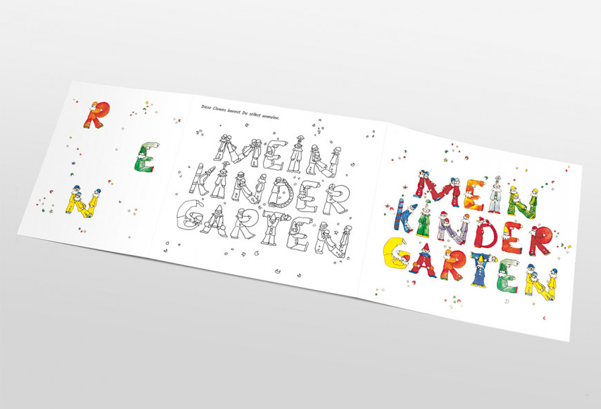 Schul- und Kindergartenmappe dreiteilig geklebt Motiv Mein Kindergarten