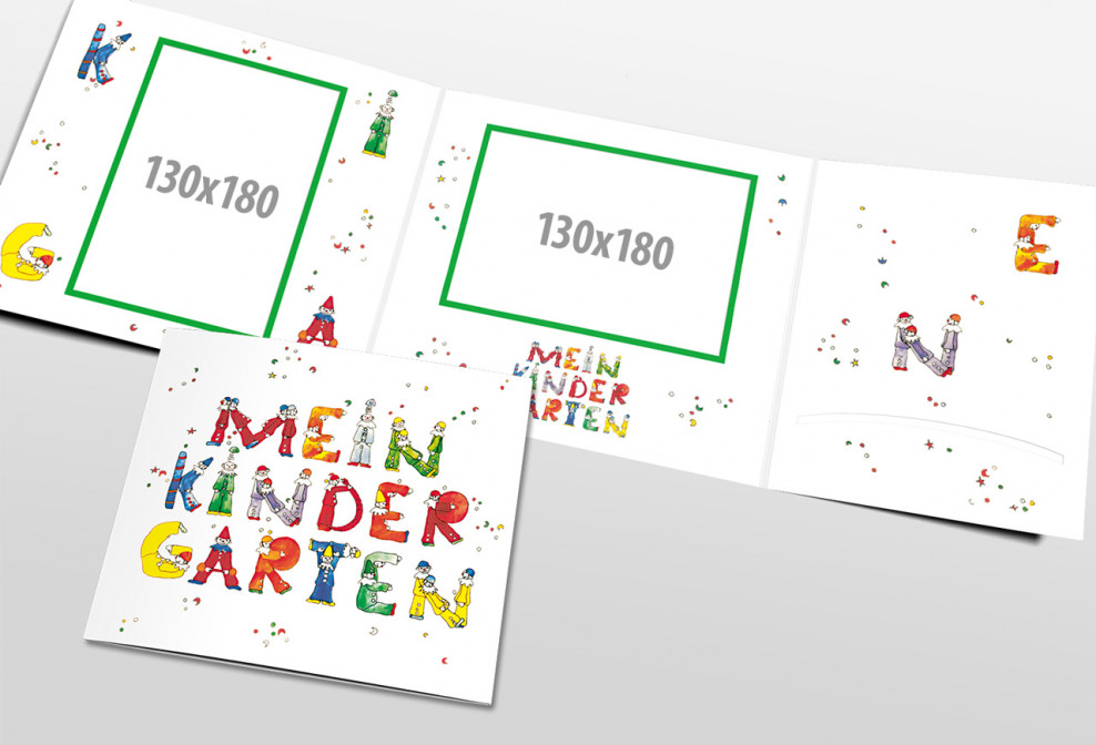 Schul- und Kindergartenmappe dreiteilig geklebt Motiv Mein Kindergarten